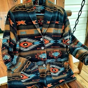 Women's Bit & Bridle Aztec Tribal  Navajo Cardigan 1X